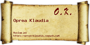 Oprea Klaudia névjegykártya